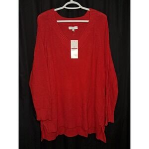 New Directions Sweater, 2XL,‎ Campfire Red, V neck, Long sleeve